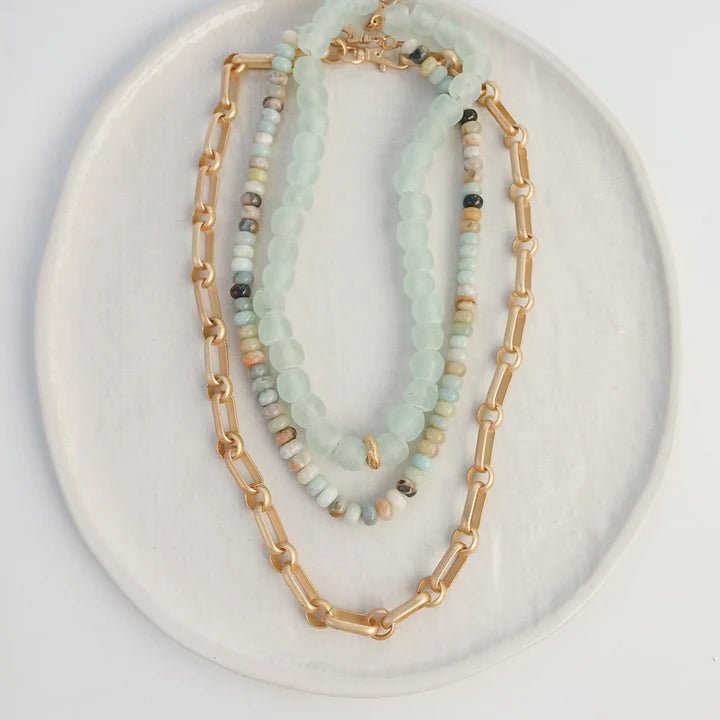 Gemstone Layering Necklace 18" - Miles and Bishop