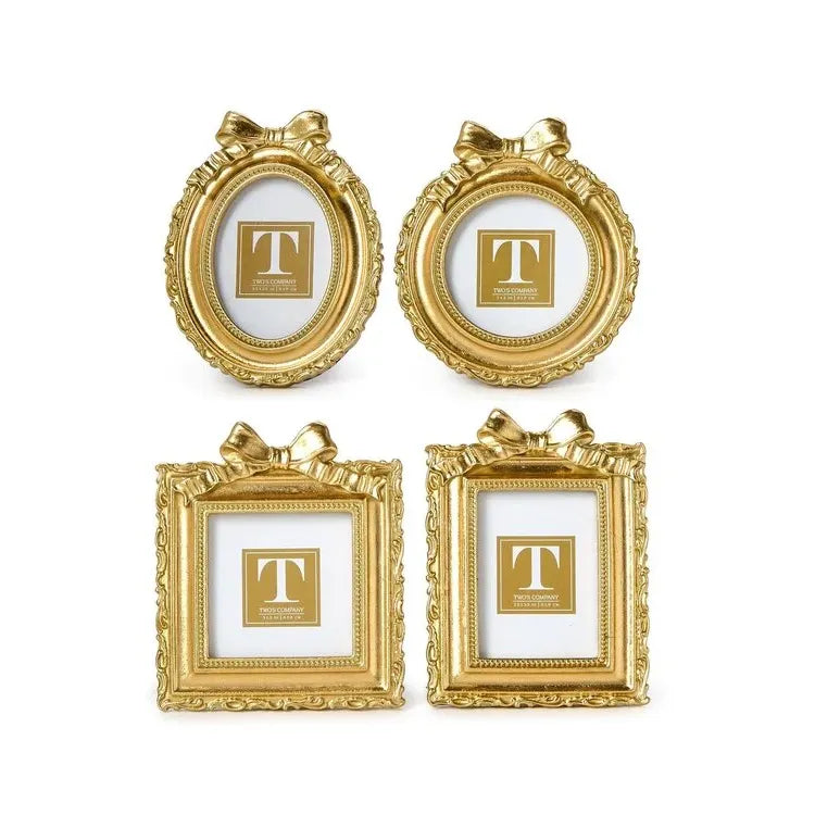Gold Mini Photo Frame with Accent Bow