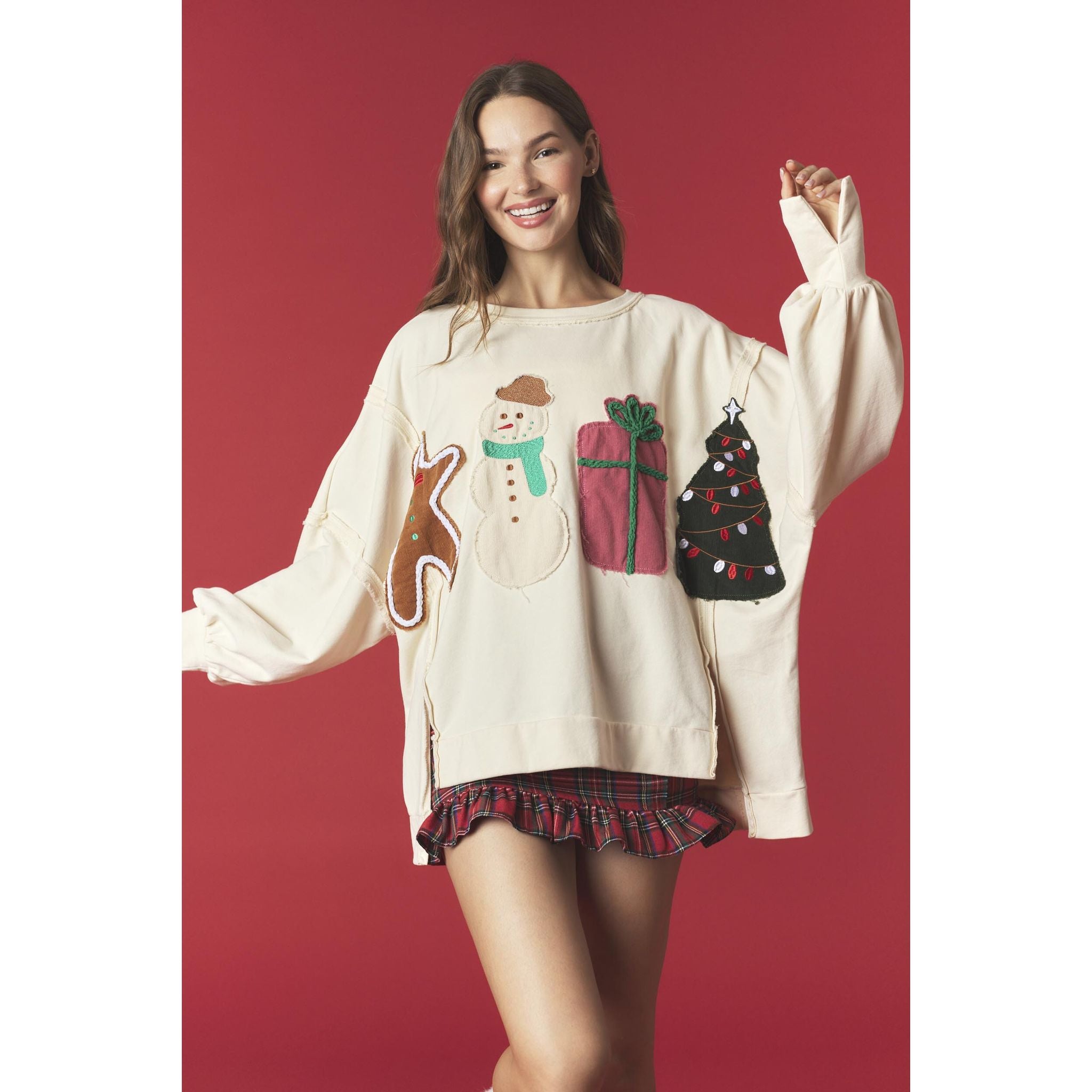 Christmas Patches French Terry Sweatshirt