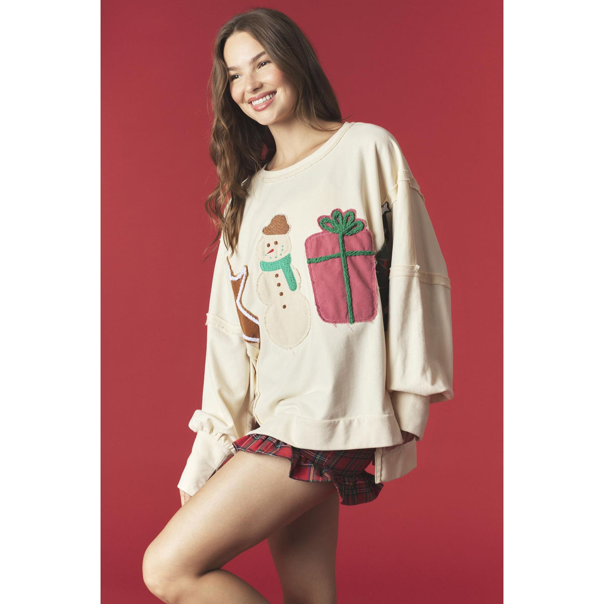 Christmas Patches French Terry Sweatshirt