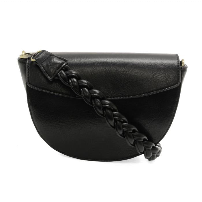 Linda Crescent Crossbody Bag with Braided Strap