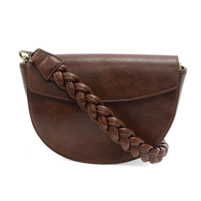 Linda Crescent Crossbody Bag with Braided Strap