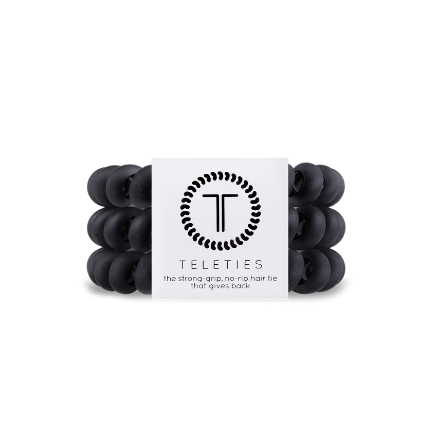 Teleties Black Matte Hair Ties