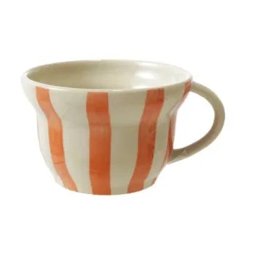 Hand-Painted Striped Mugs