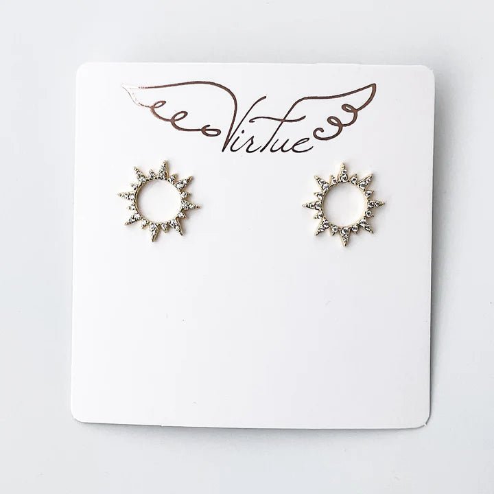 Rhinestone Open Starburst Earrings - Miles and Bishop