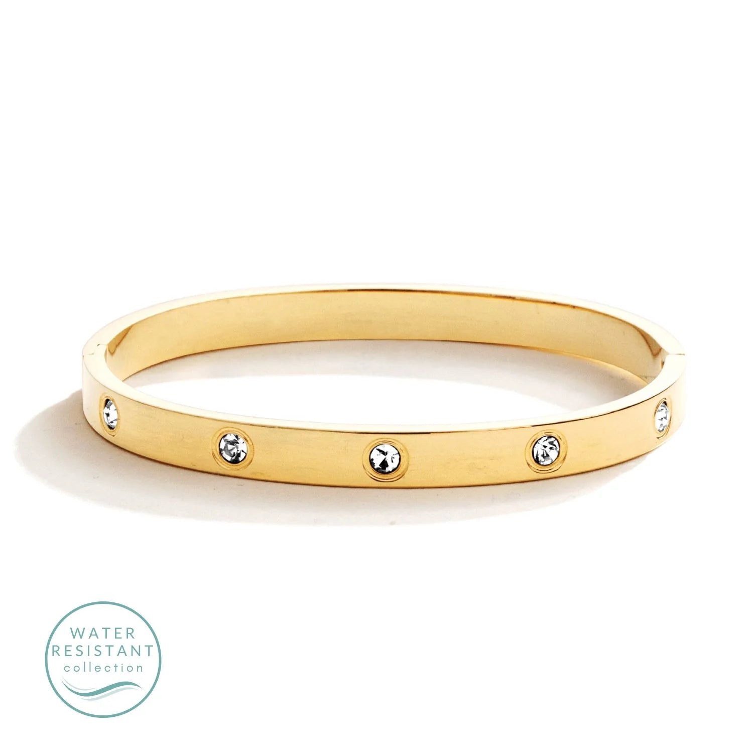 Water Resistant Sparkle Hinged Bracelet