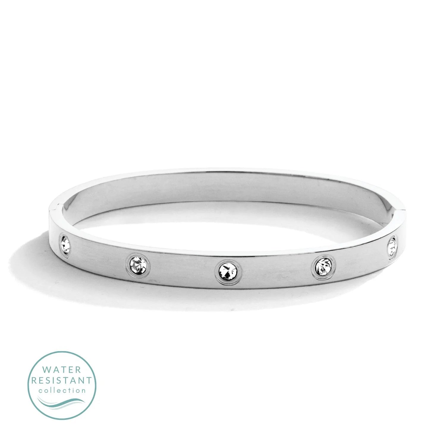 Water Resistant Sparkle Hinged Bracelet