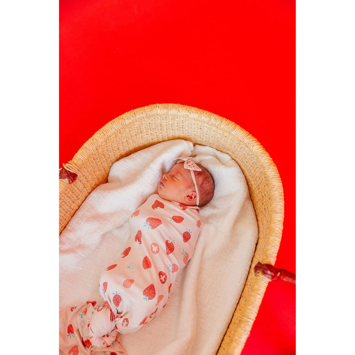 Strawberry Swaddle Blanket - Miles and Bishop