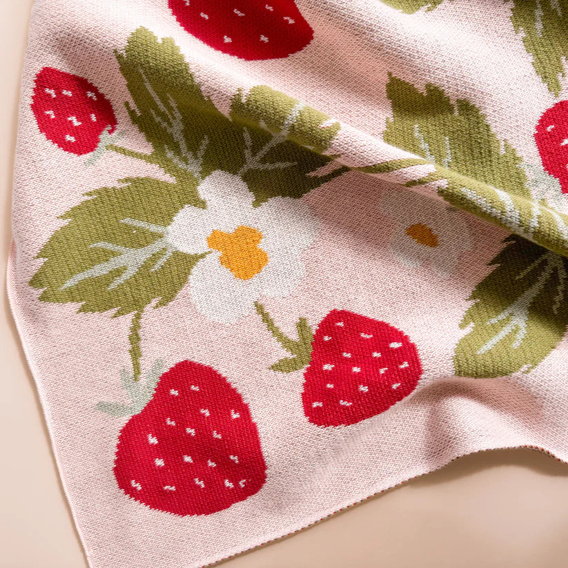 Strawberry Bunny Blanket | Organic Cotton