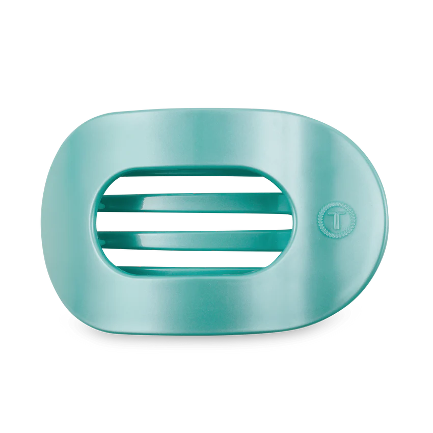 Teleties Totally Turquoise Flat Round Hair Clip