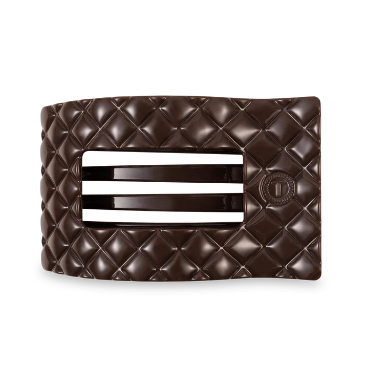 Truly Taupe Quilted Flat Rectangle Hair Clip