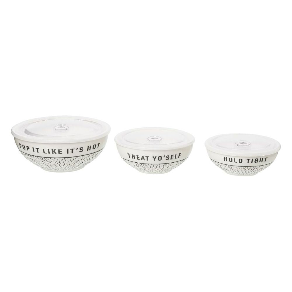 Tight/Treat/Pop Ceramic Bowls with Lids - Miles and Bishop