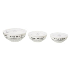 Tight/Treat/Pop Ceramic Bowls with Lids - Miles and Bishop