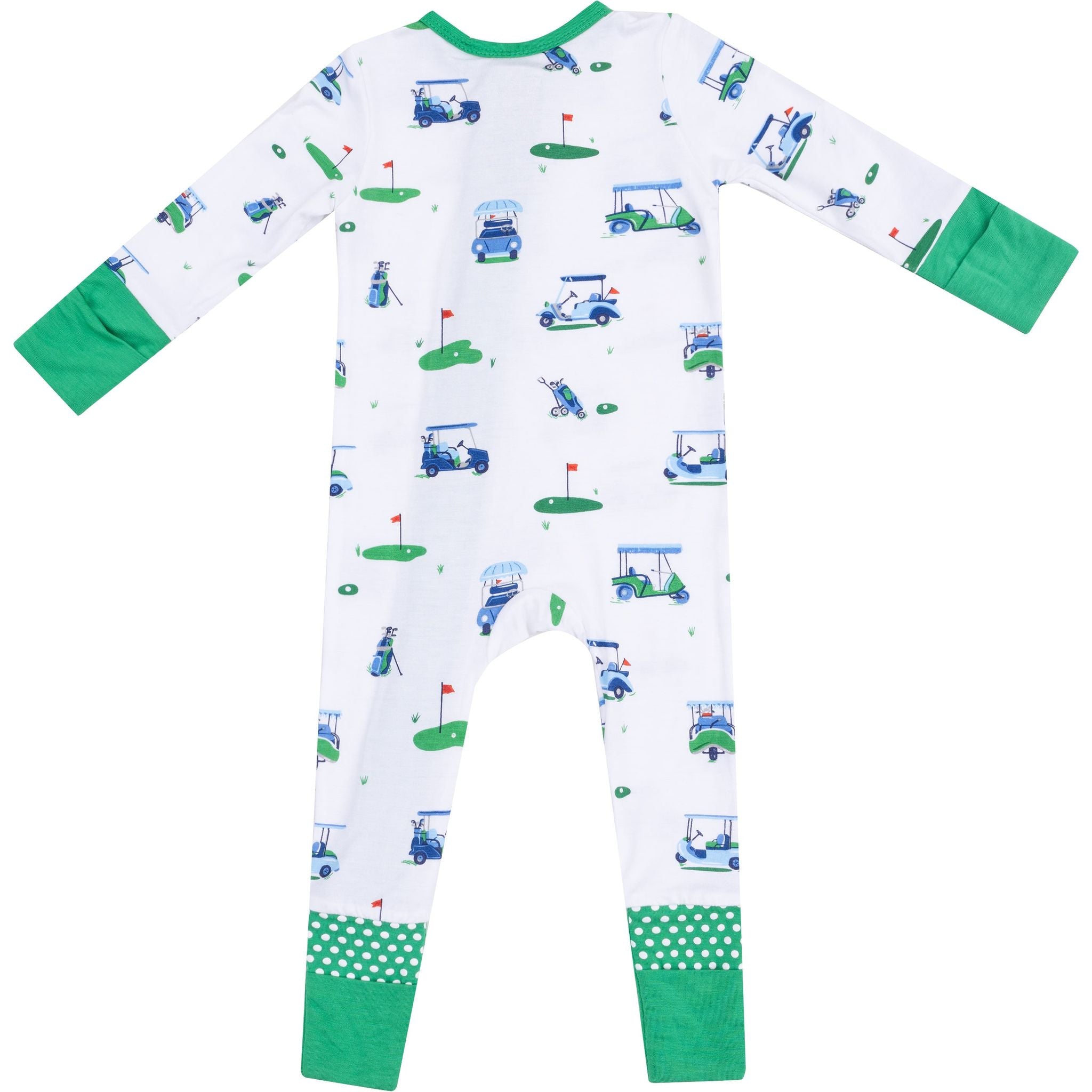 Vintage Golf Carts 2 Way Zipper Romper