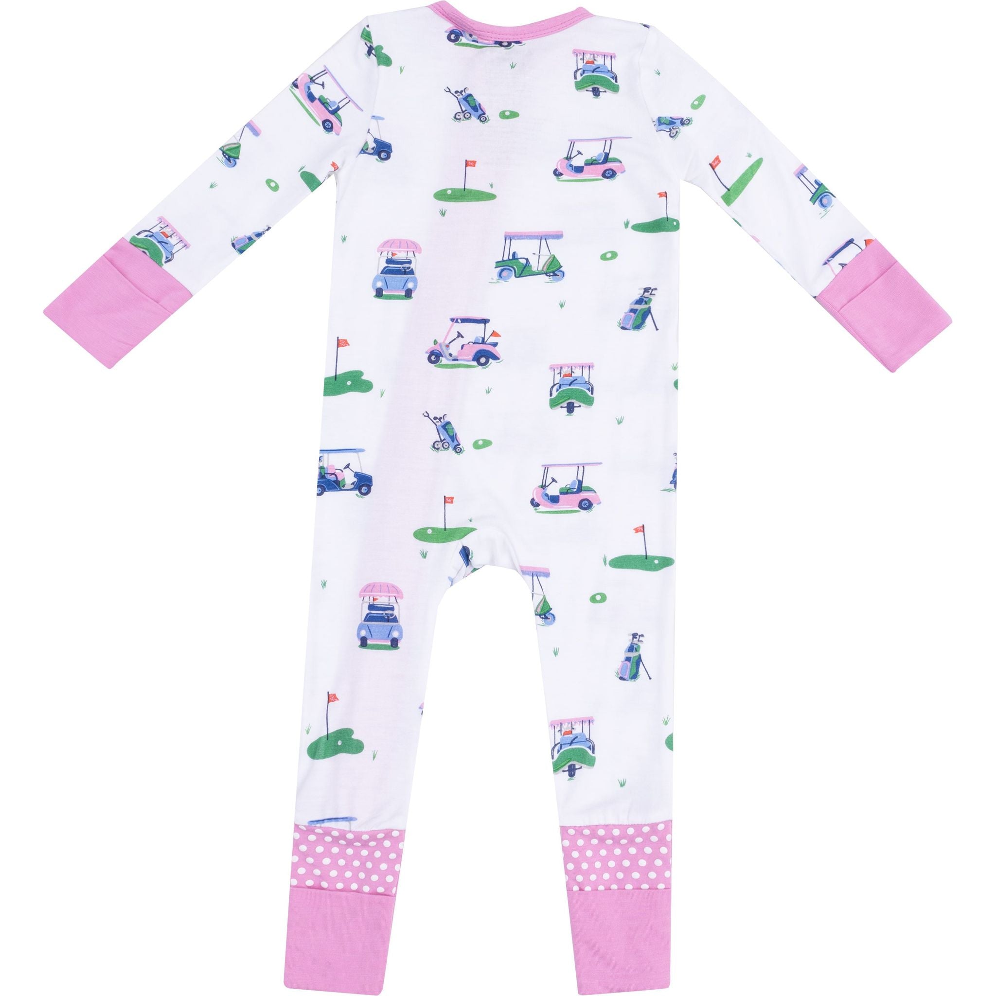 Vintage Golf Carts 2 Way Zipper Romper