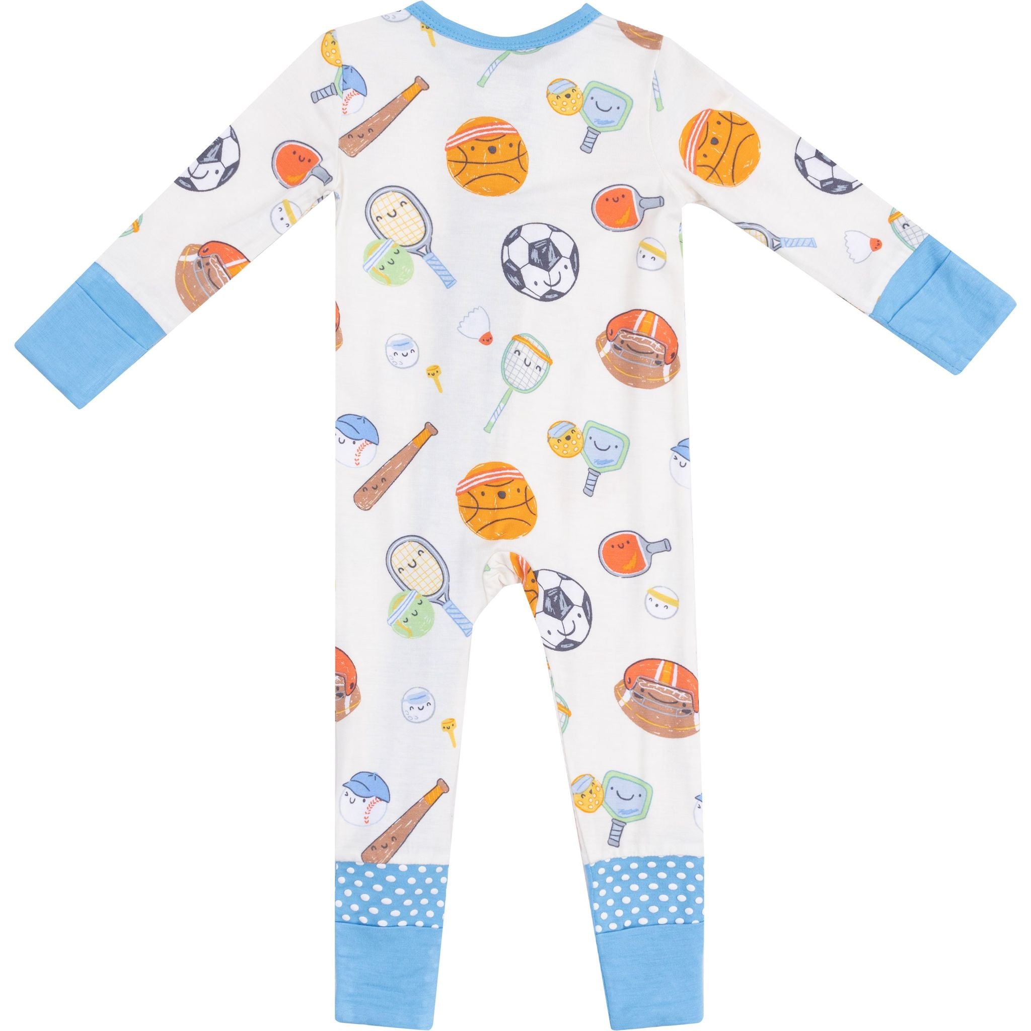 Sports Ball Friends 2 Way Zipper Romper