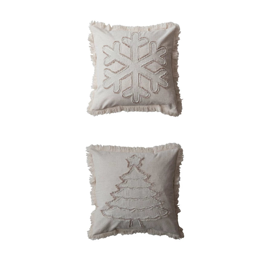 Christmas 18" Square Woven Cotton & Linen Pillow