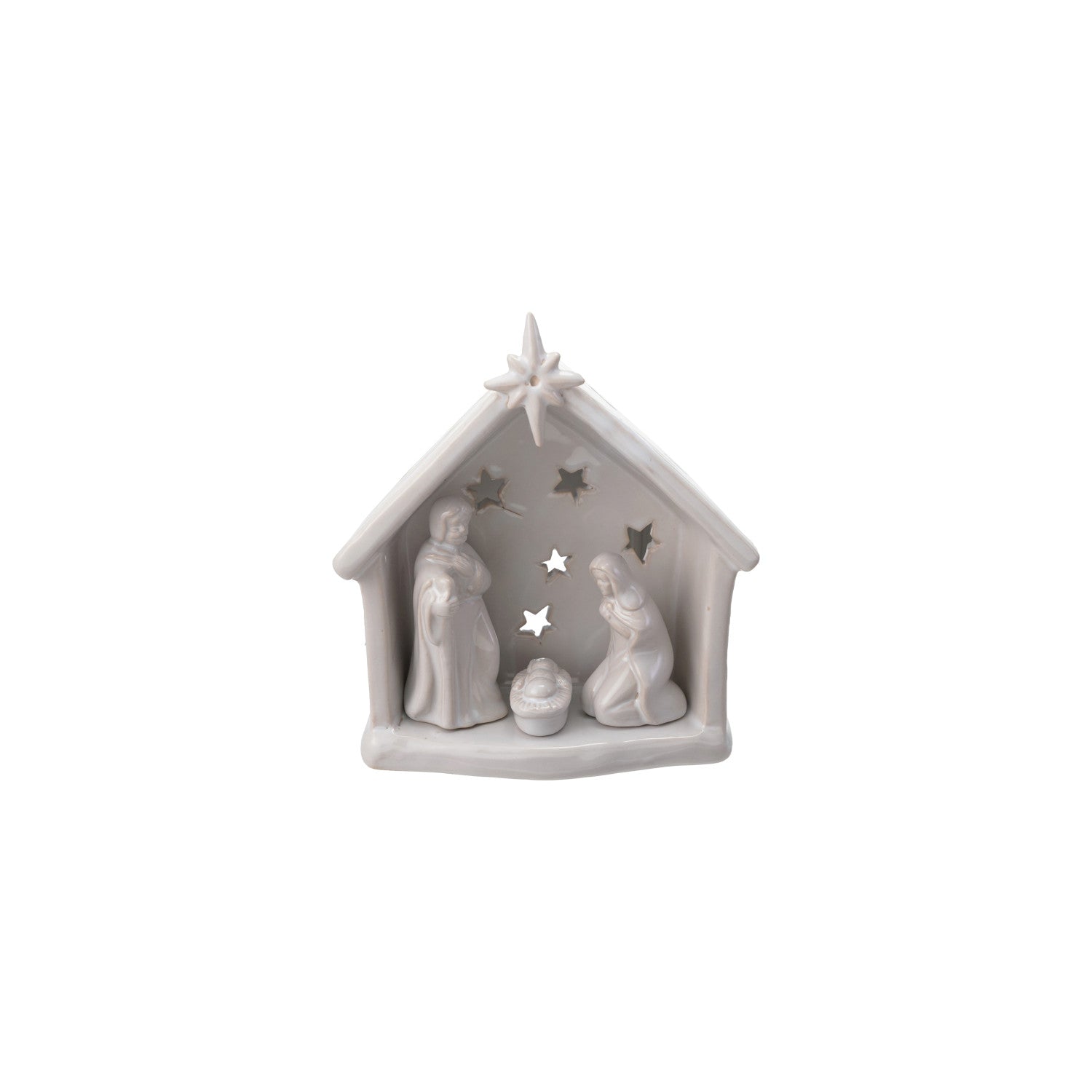 Holy Family Tealight Holder with Star Cut-Outs