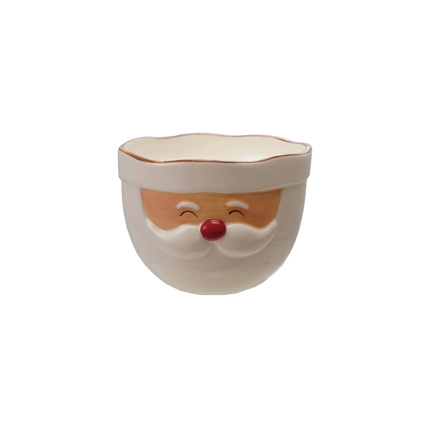 Santa Head Shaped Mixing Bowl with Red Rim