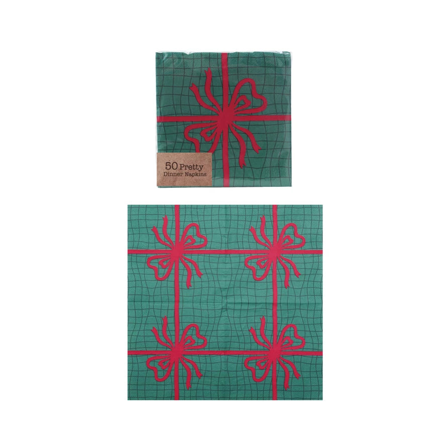 Paper Napkins with Red Bow
