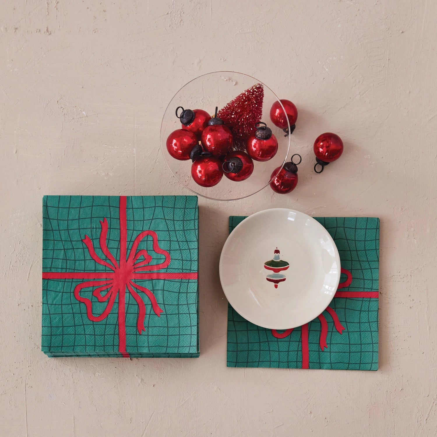 Paper Napkins with Red Bow