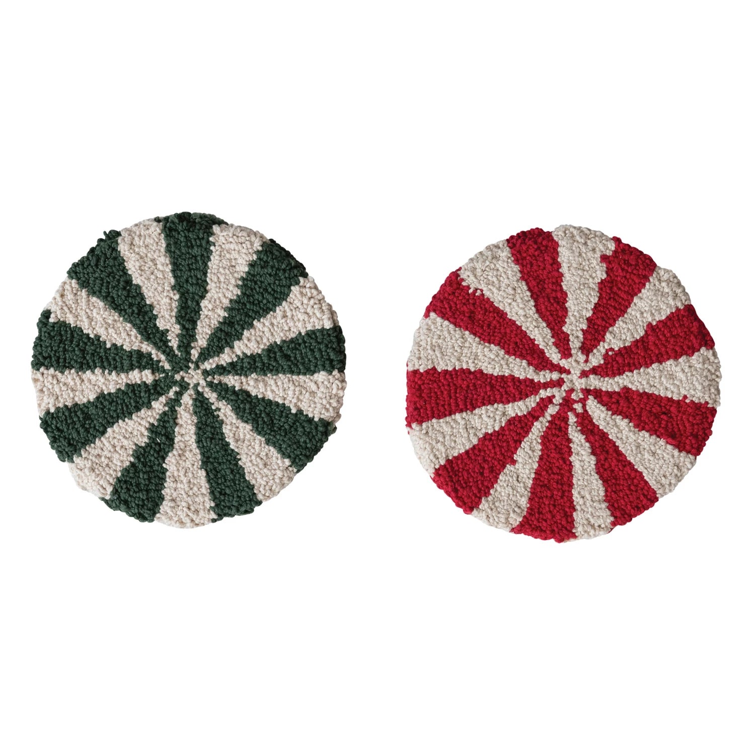 Round Cotton Tufted Candy Striped Trivet