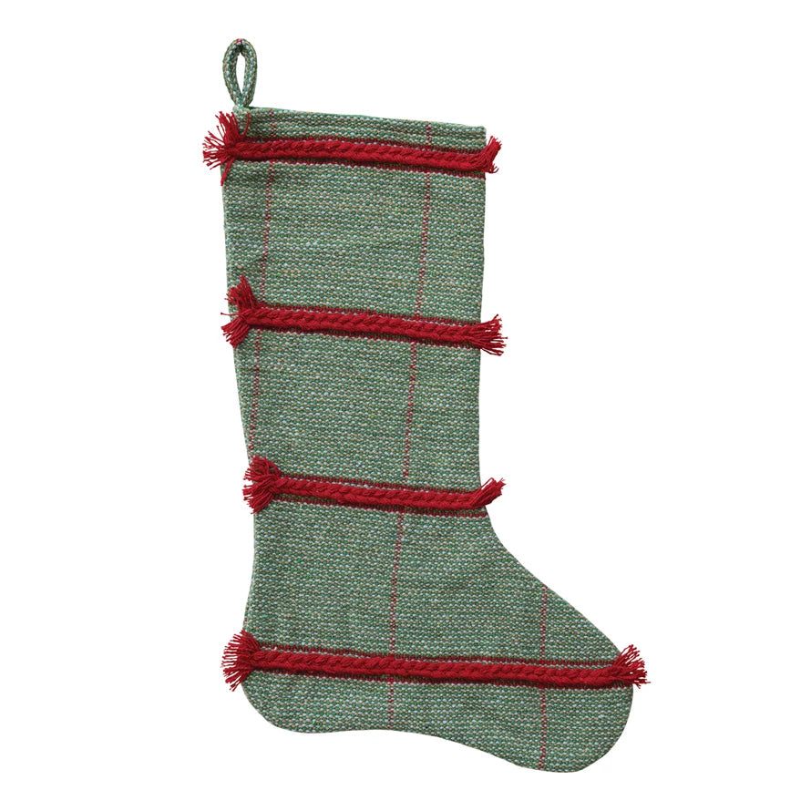 Stocking with Braided Embroidery & Fringe