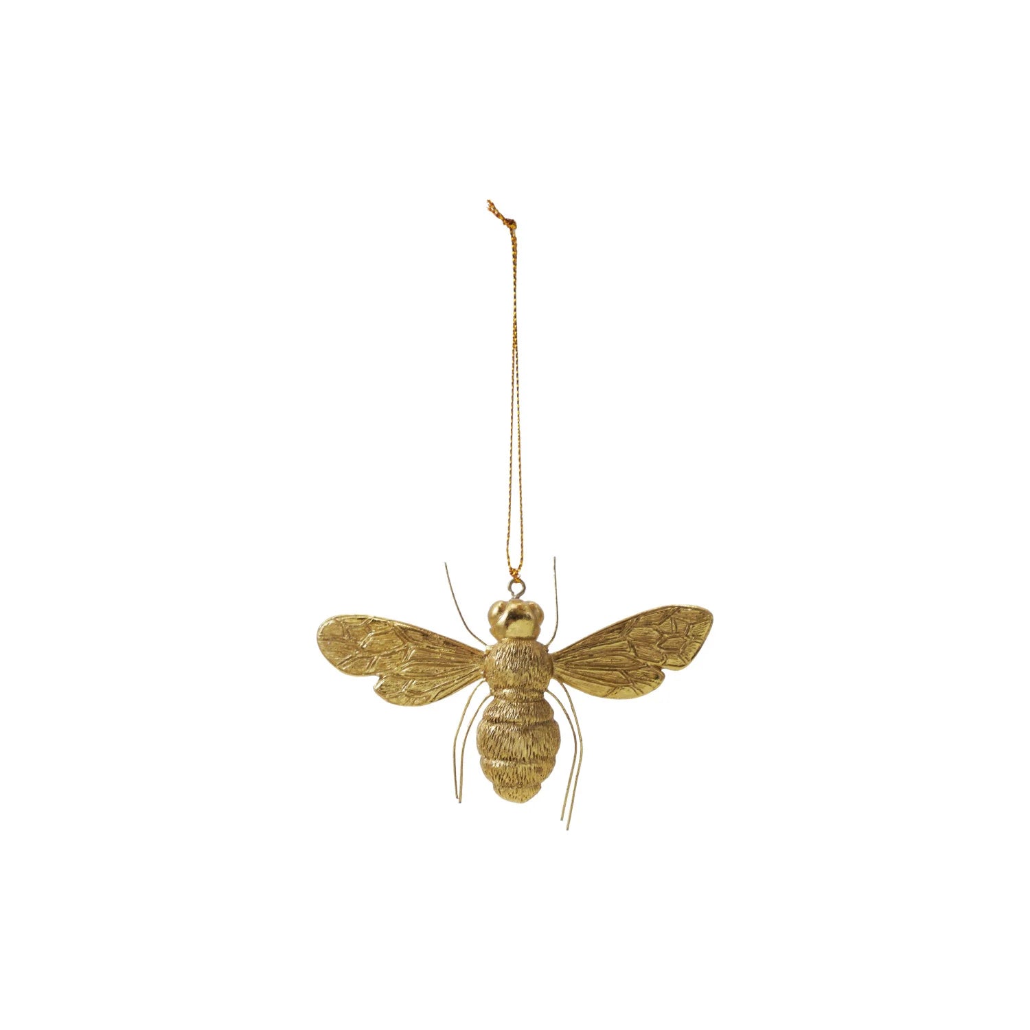 Gold Finish 2-3/4"H Resin Bee Ornament with Wire Legs