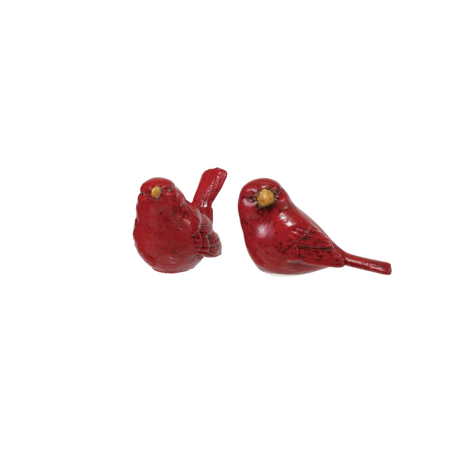 Red & Yellow Hand-Painted Embossed Ceramic Bird (Each One Will Vary)
