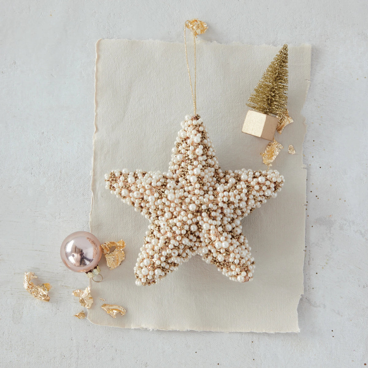 Foam Star Ornament with Faux Pearls