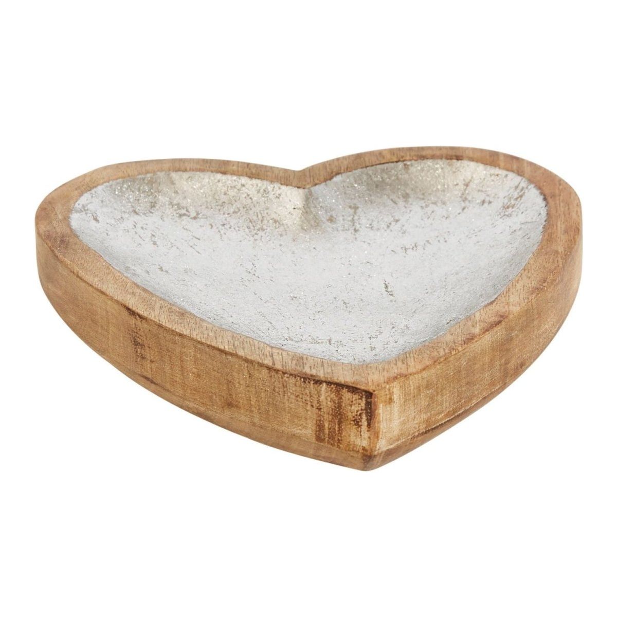 7-1/4"L x 8"W Wood Heart Tray - Miles and Bishop