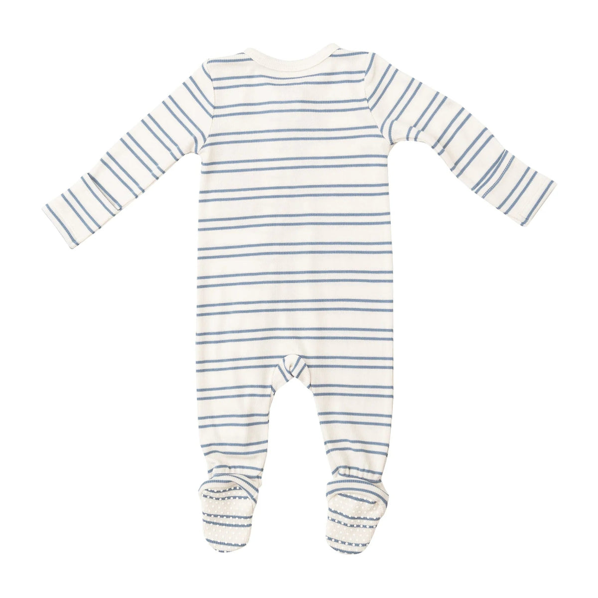 Anchor Rib Stripe Zipper Footie - Miles and Bishop