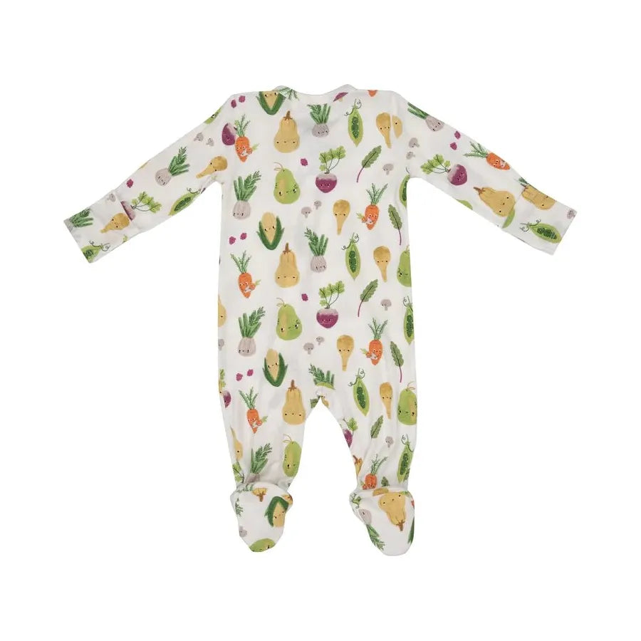 Baby Vegetables 2 Way Zipper Footie - Miles and Bishop