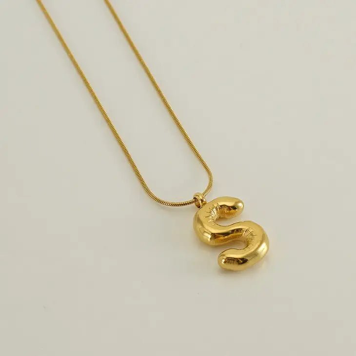 Balloon Style 18K Gold Letter Pendant - Miles and Bishop