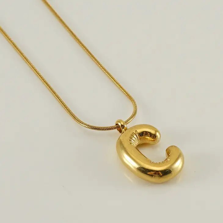 Balloon Style 18K Gold Letter Pendant - Miles and Bishop