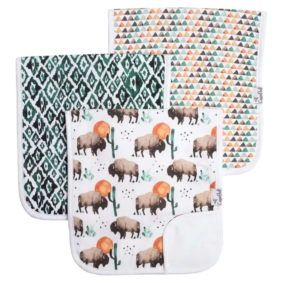 Bison Burp Cloths - Miles and Bishop