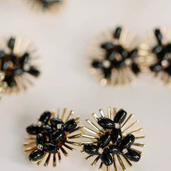 Black Sunburst Statement Stud Earrings - Miles and Bishop