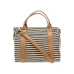 Black & White Gwen Medium Canvas Tote - Miles and Bishop