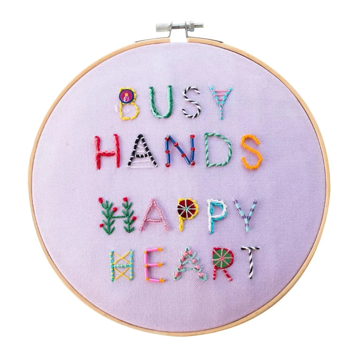 Busy Hands Happy Heart Embroidery Kit - Miles and Bishop