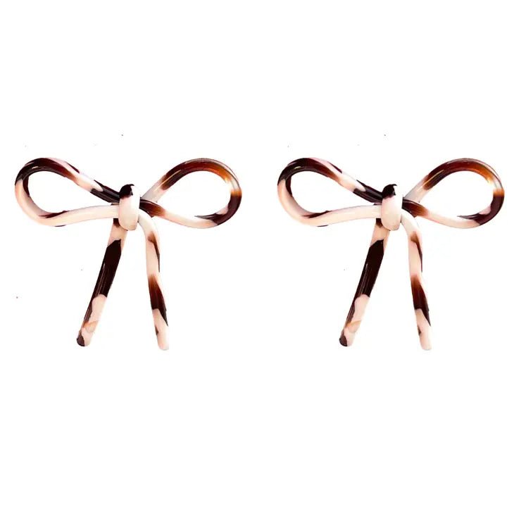 Cocoa Bow Statement Stud Earrings - Miles and Bishop