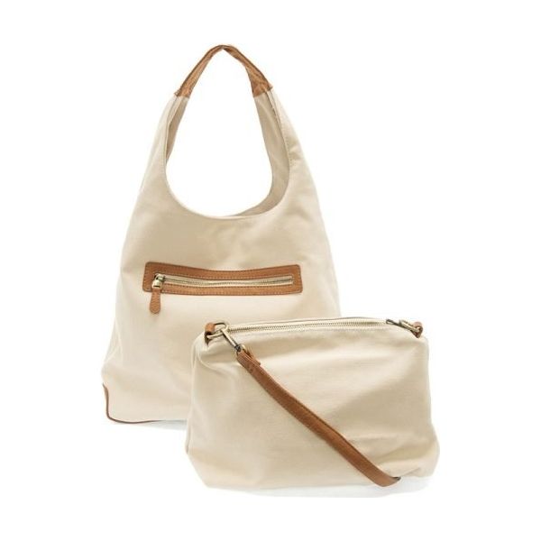 Cream April Canvas Hobo - Miles and Bishop