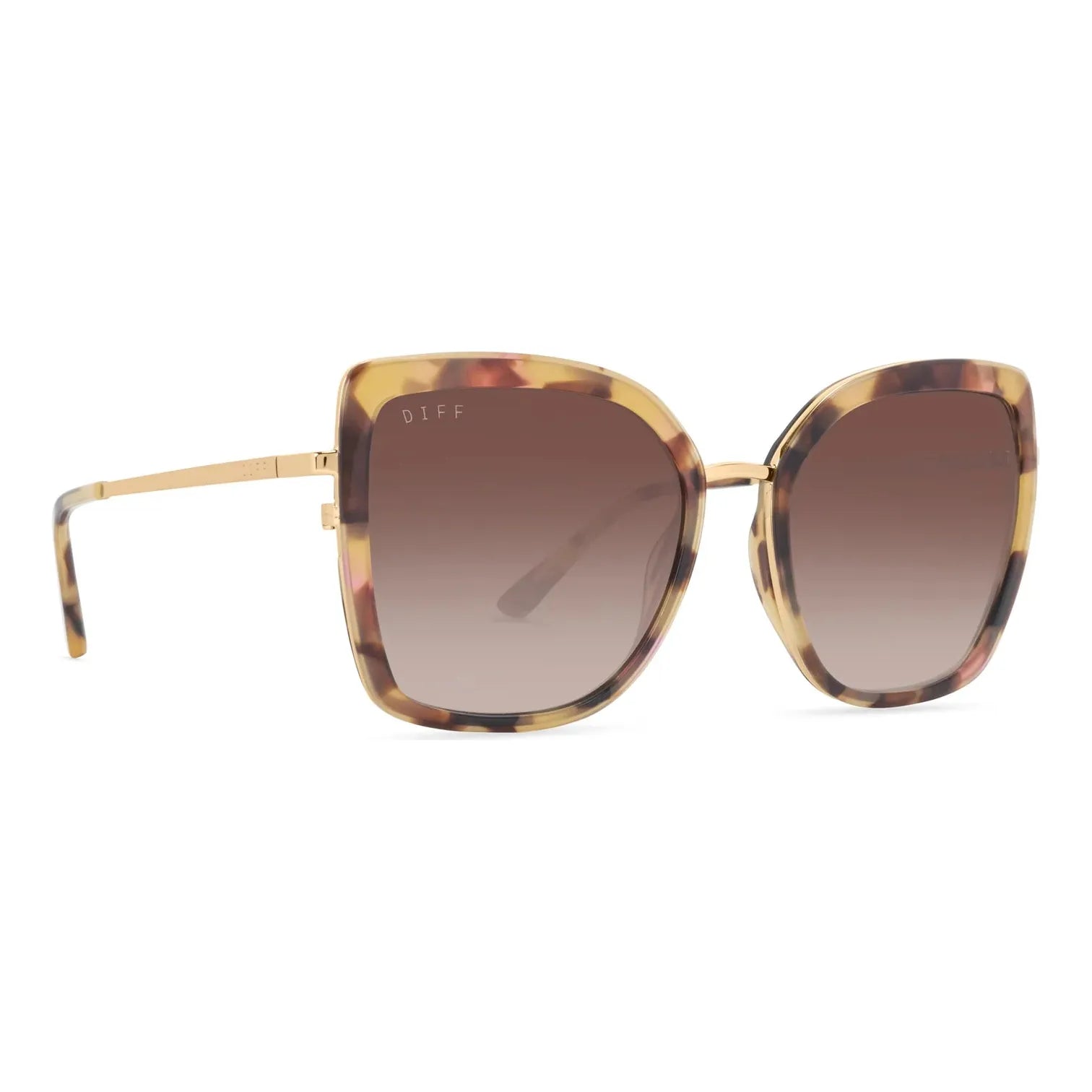 Diff Clarisse Gold Brown Gradient Sunglasses