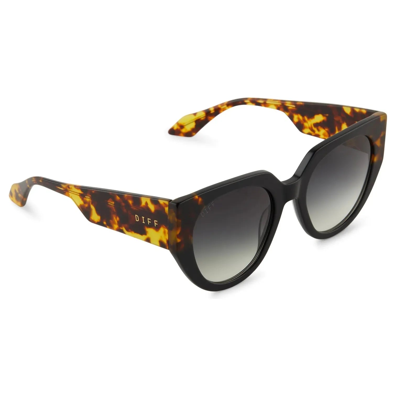 Diff Ivy Matte Black / Matte Amber Tortoise Corner Sunglasses - Miles and Bishop