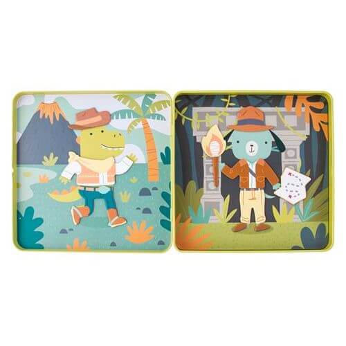 Dino & Dog Magnetic Dress Up Travel Tin - Miles and Bishop