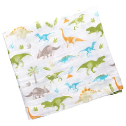 Dino Muslin Swaddle Blanket - Miles and Bishop