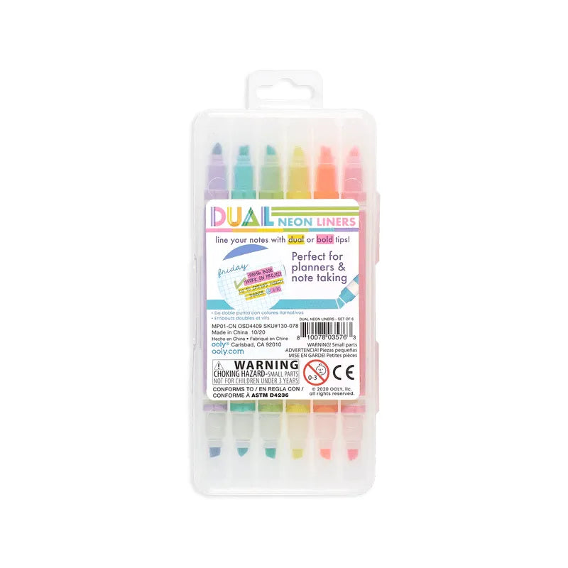 Dual Liner Double-Ended Neon Highlighter - Miles and Bishop