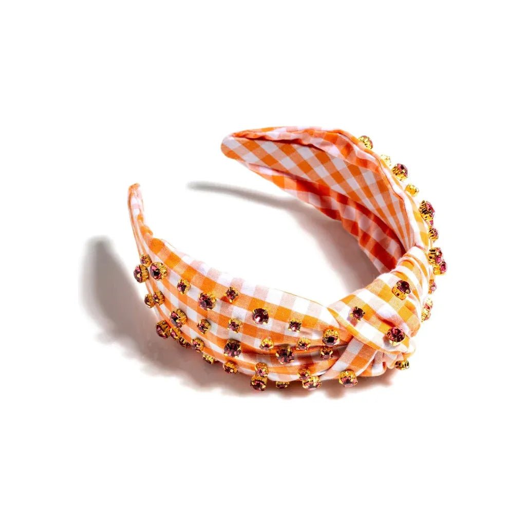 Embellished Gingham Knotted Headband - Miles and Bishop