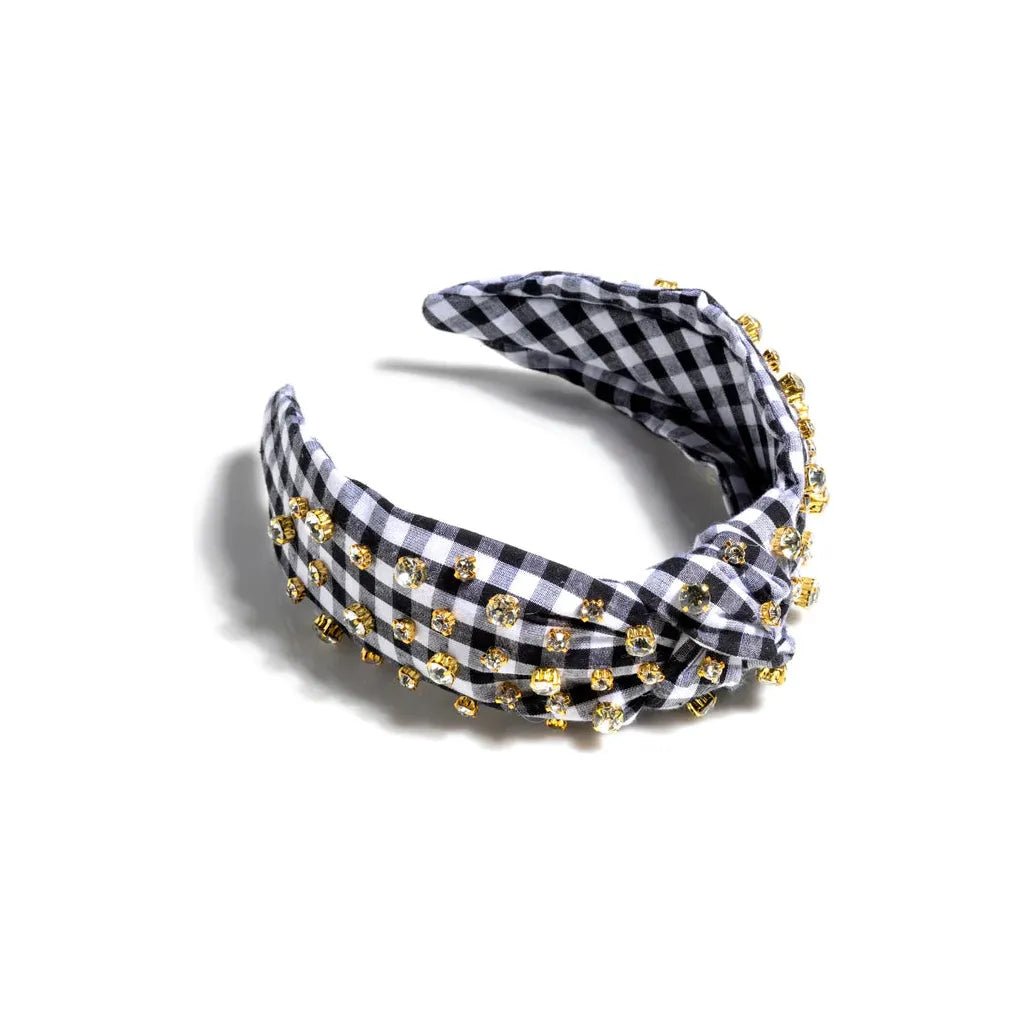 Embellished Gingham Knotted Headband - Miles and Bishop