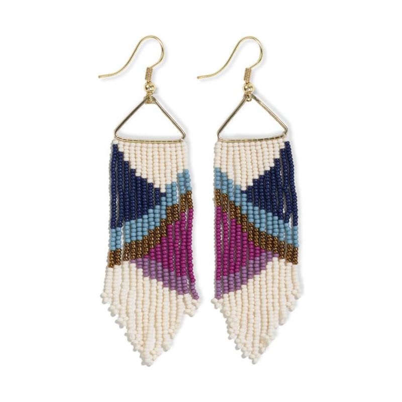 Emilie Angles Beaded Fringe Earrings - Iceland - Miles and Bishop