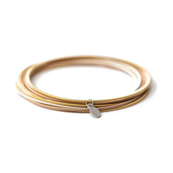 E&O Warm Mixed Metals Dia Bracelets 7" - Miles and Bishop